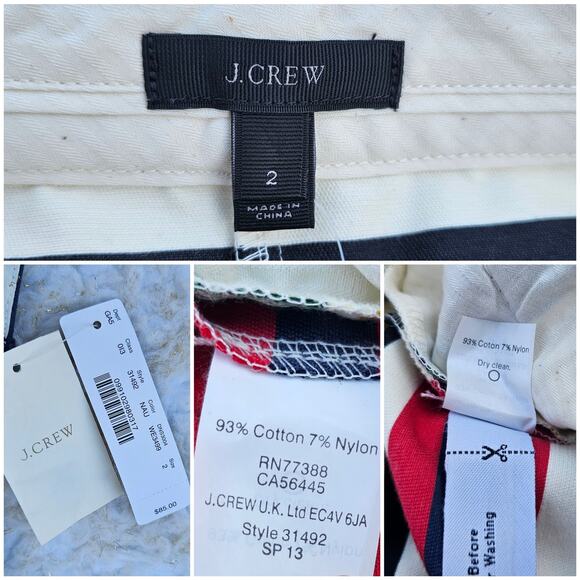 Bold Striped Mini Skirt J. Crew Size 2 Nautical Multi Stripe Primary Kidcore NWT - Picture 4 of 9
